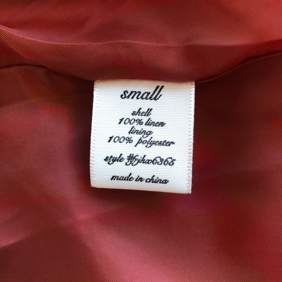 NEW Miami Orange Linen Blazer with Tie Sleeves (Size Small) - Picture 6 of 7